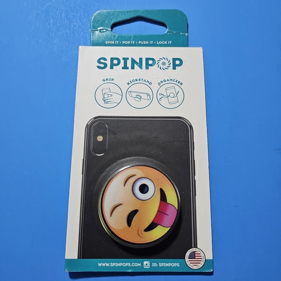 SpinPop: Pop-Up Phone Grip & Stand (SMILEY FACE EMOJI) - Picture 1 of 3